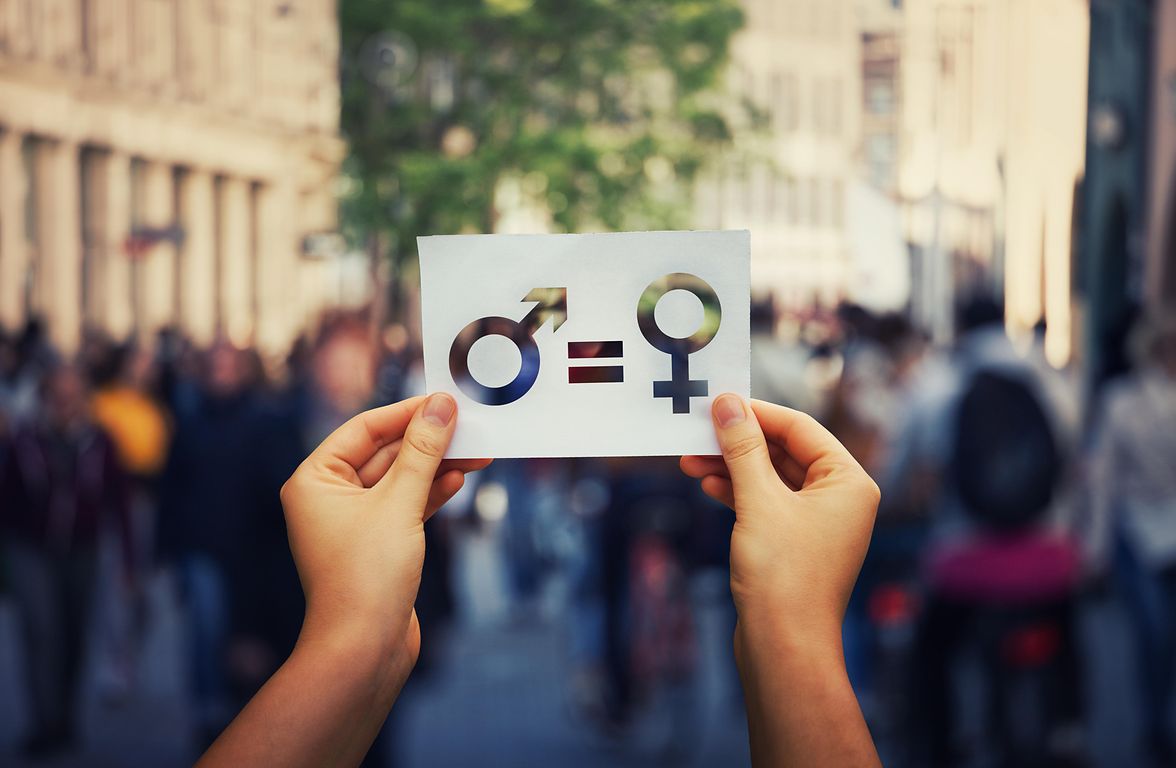 Signs with female and male symbols being equally represented 