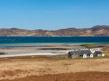 A shot of the Glenbatrick cottages of Isle of Jura, Scotland