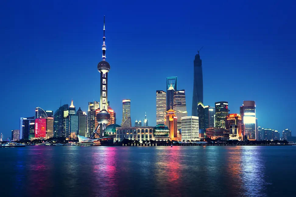 Shanghai skyline at night 