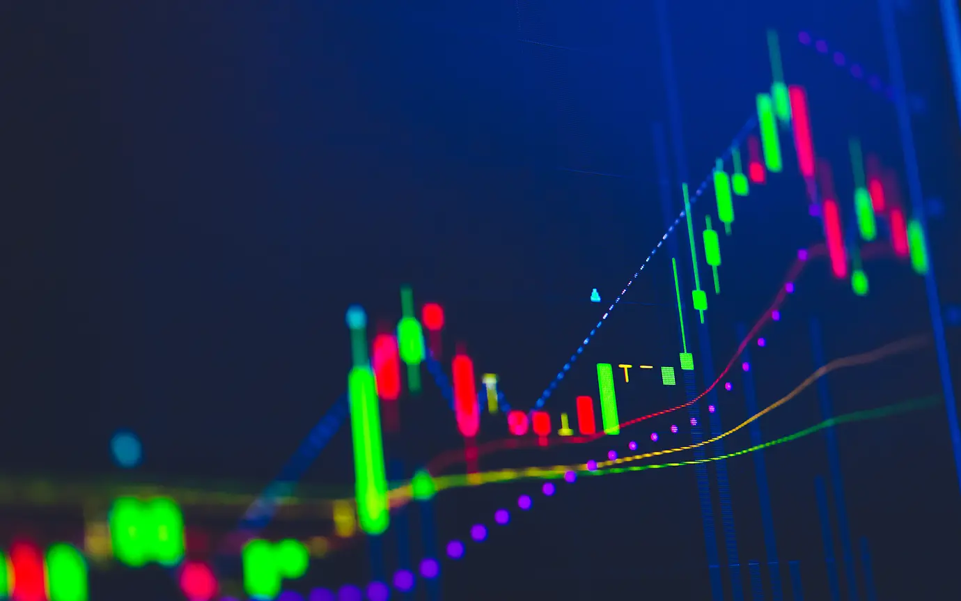 Stock market investment trading graph